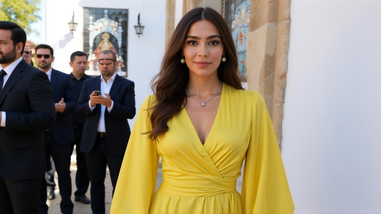 Rocío Crusset deslumbra con su vestido amarillo en la boda de Alberto Herrera